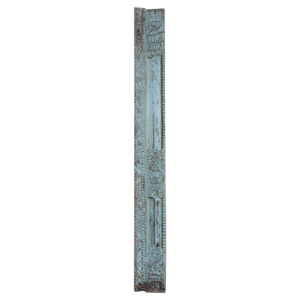 Antique Architectural Carved Turquoise Beam