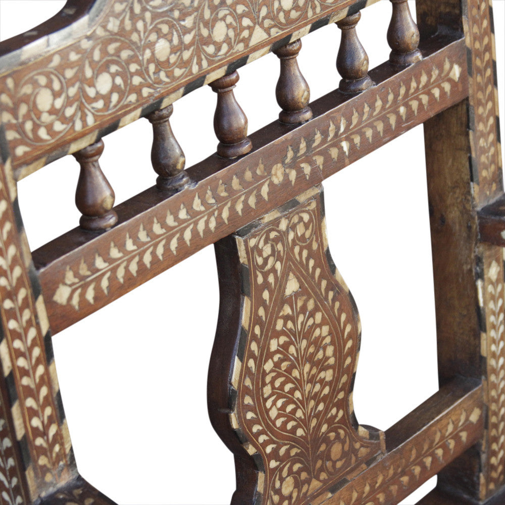 Royal Anglo Indian Bone Inlay Chairs, Pair