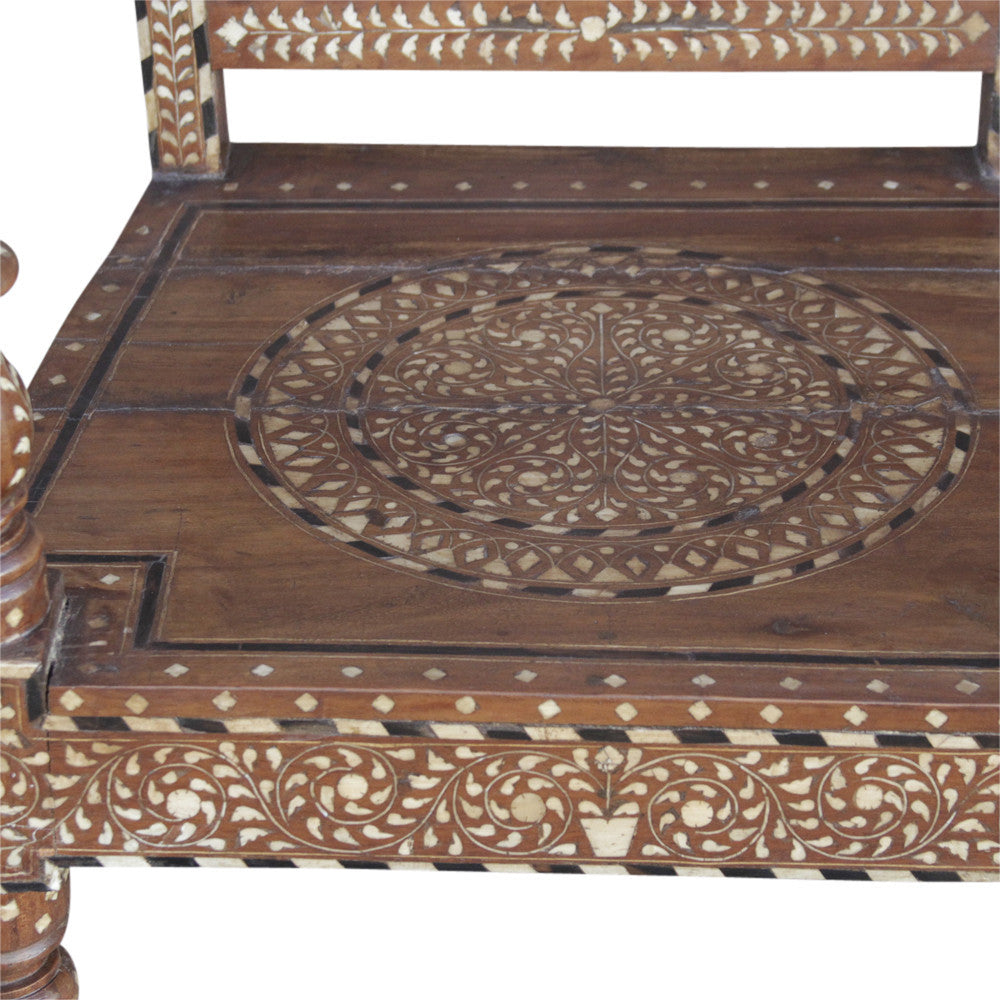 Royal Anglo Indian Bone Inlay Chairs, Pair