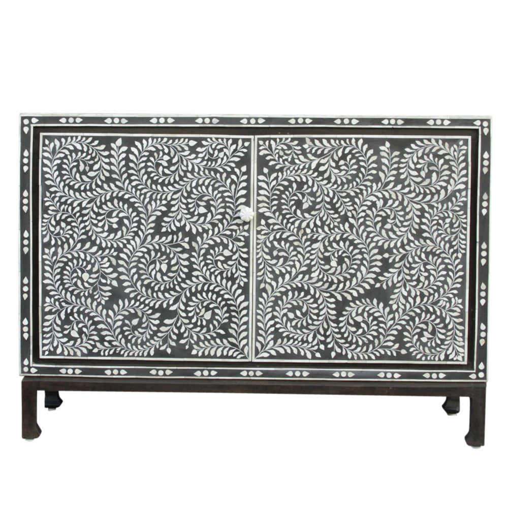 Floral Bone Inlay Cabinet