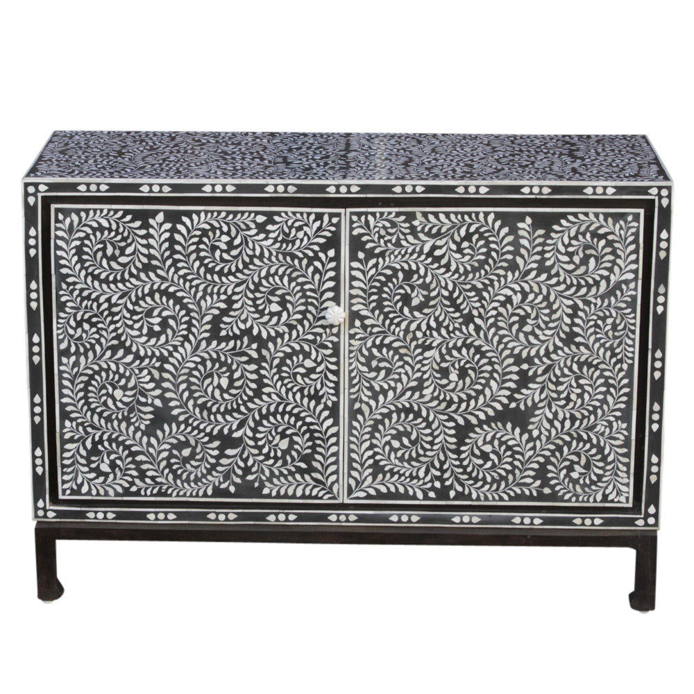 Floral Bone Inlay Cabinet