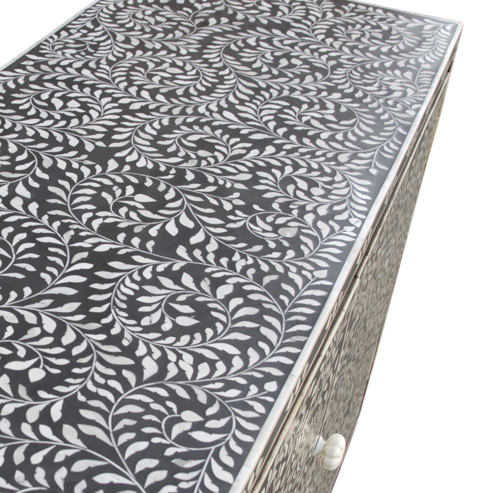 Floral Bone Inlay Cabinet