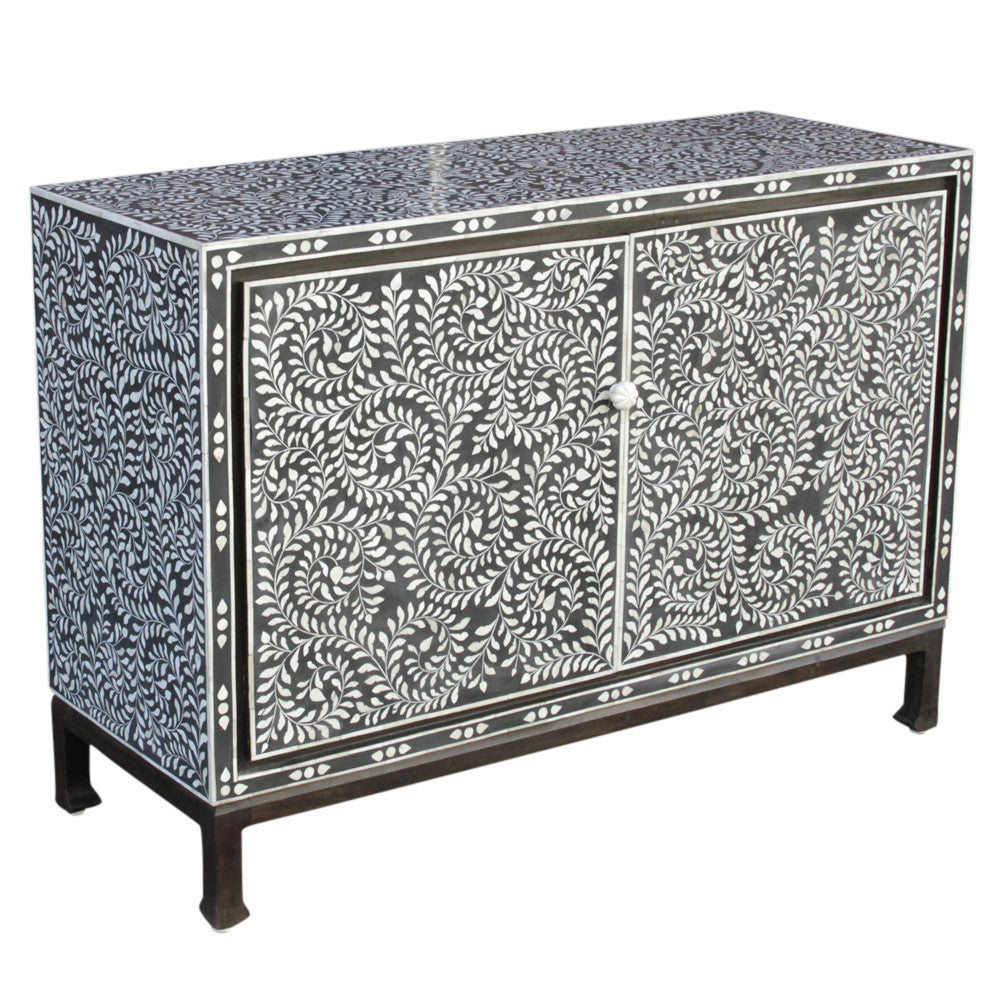 Floral Bone Inlay Cabinet