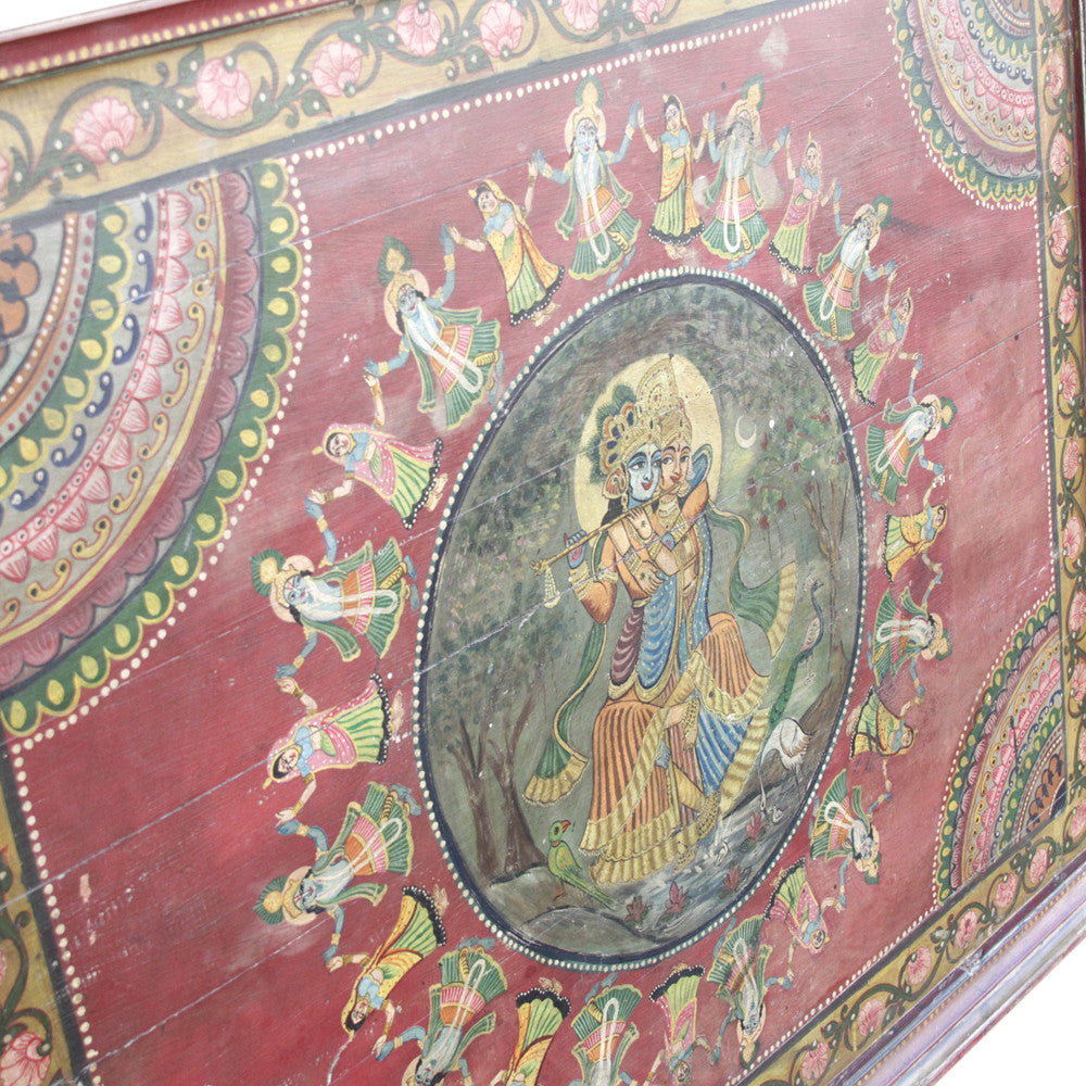 Fantastic Original Krishna Wooden Panel