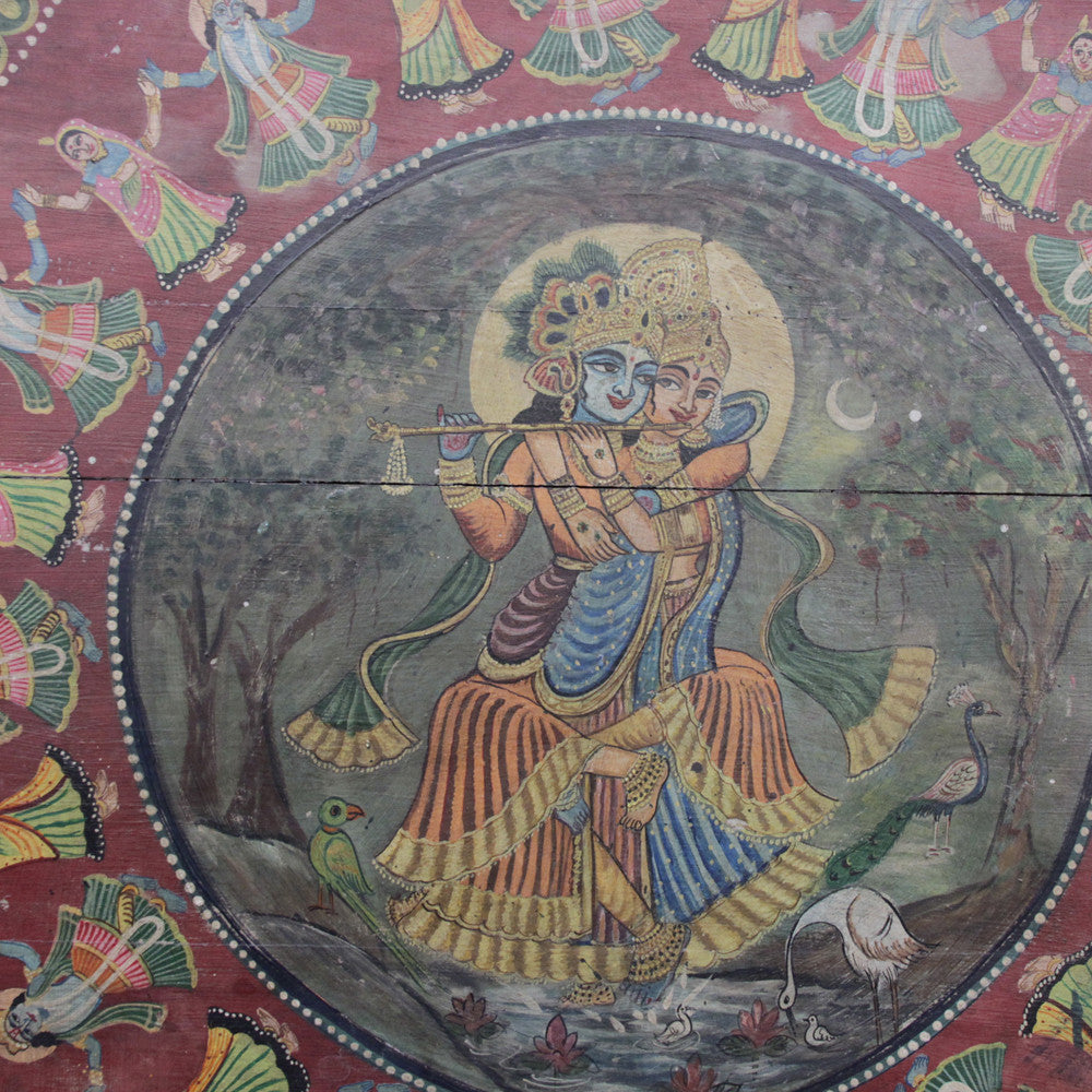 Fantastic Original Krishna Wooden Panel