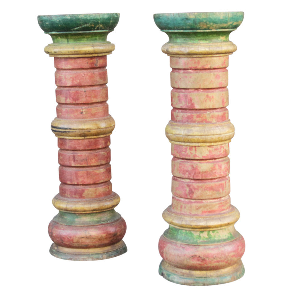 Painted Spindle Candle Stand