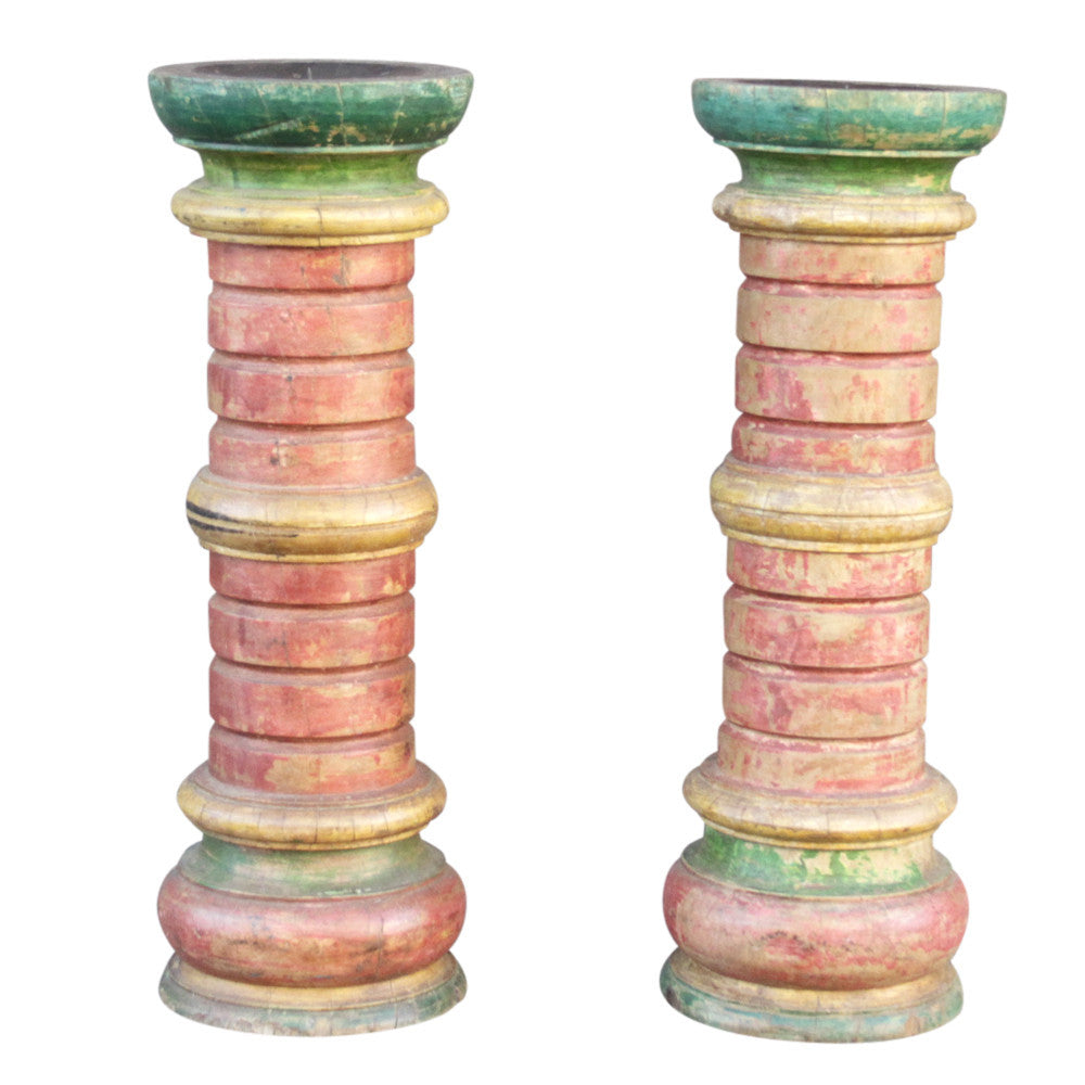 Painted Spindle Candle Stand