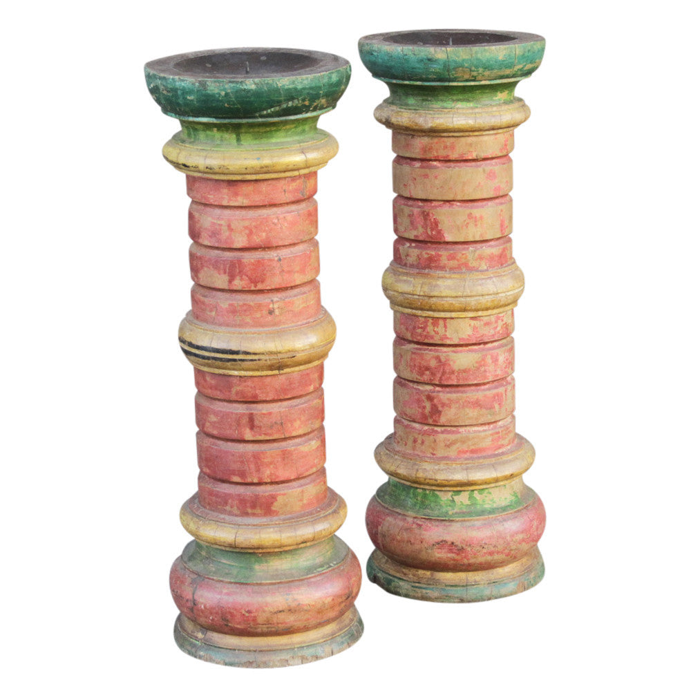 Painted Spindle Candle Stand