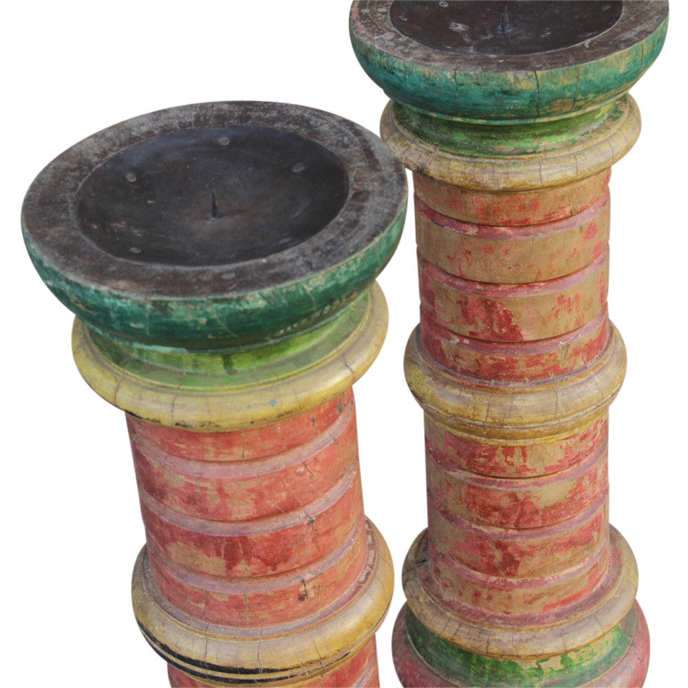 Painted Spindle Candle Stand