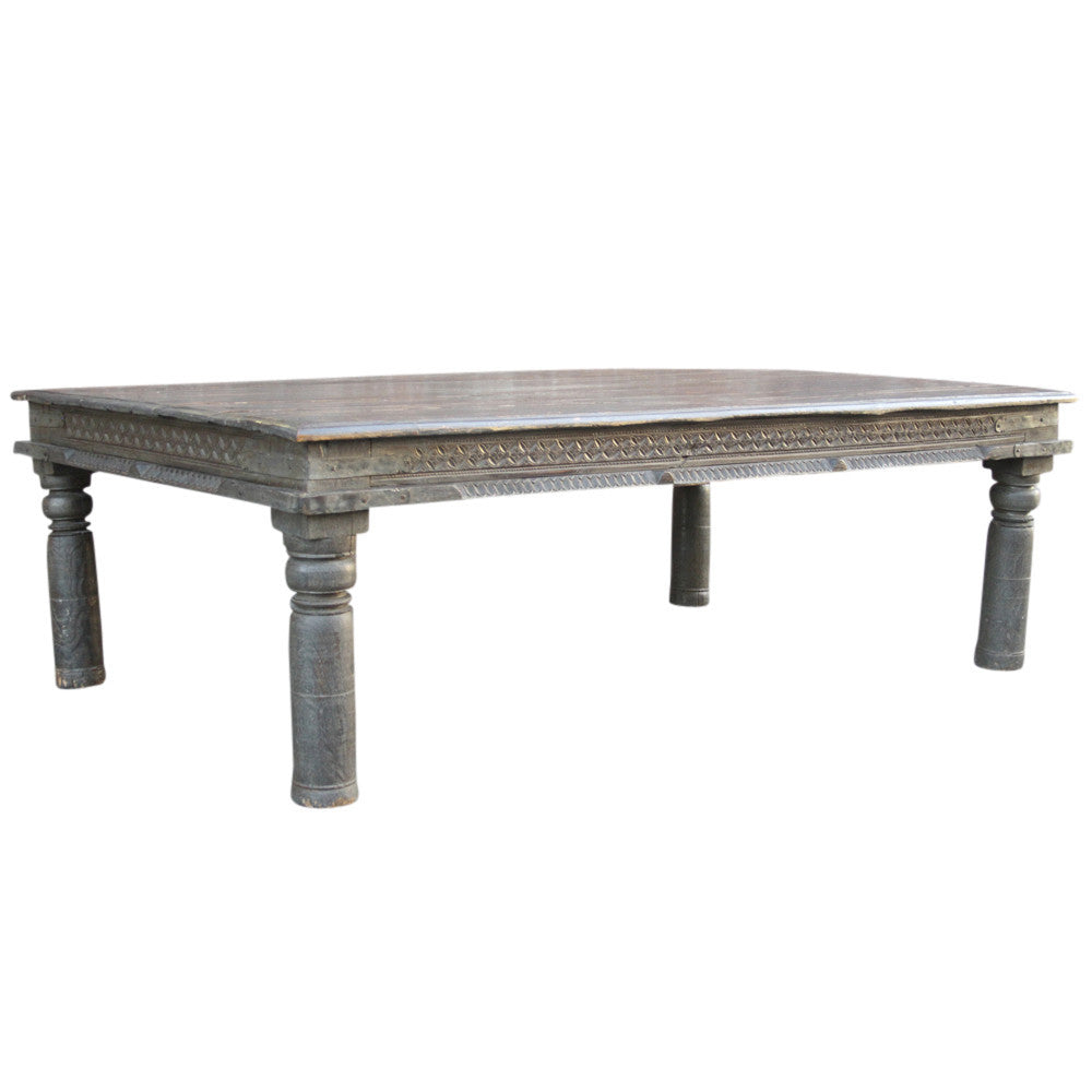 Tribal Carved Takhat Large Coffee Table