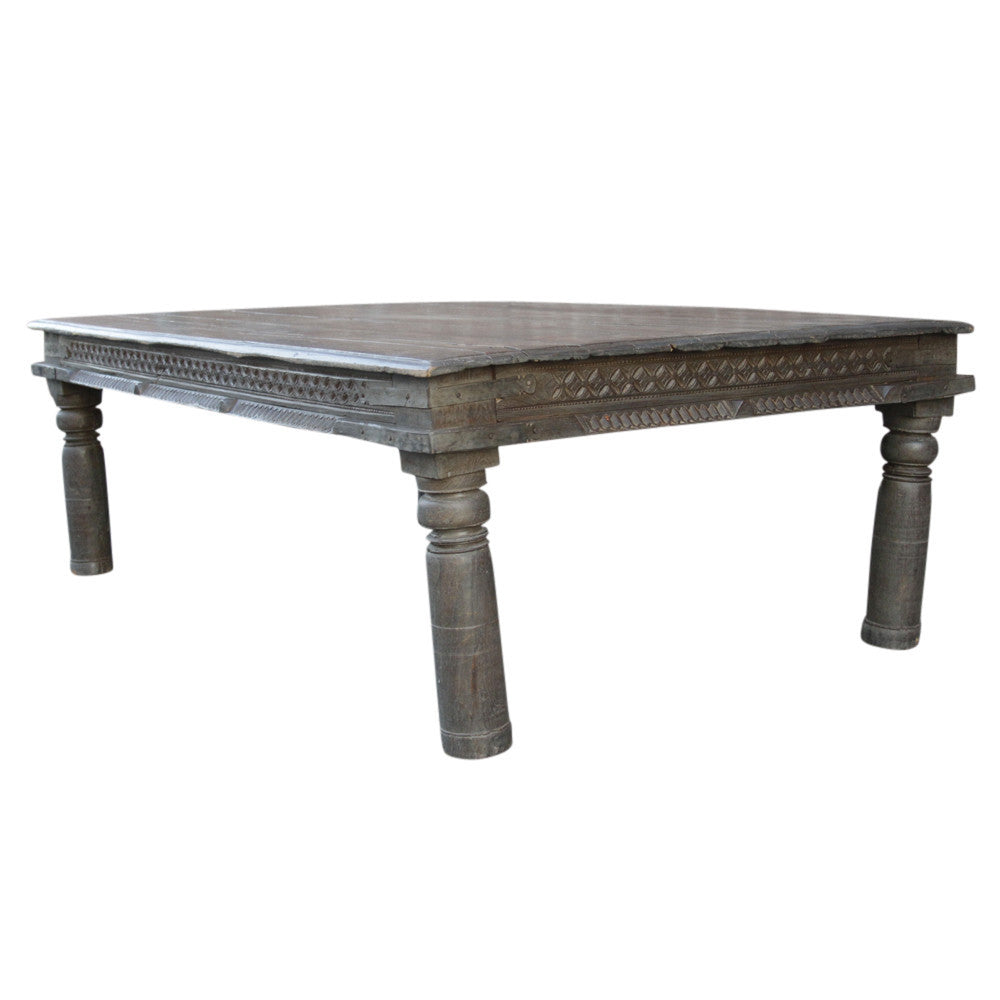 Tribal Carved Takhat Large Coffee Table