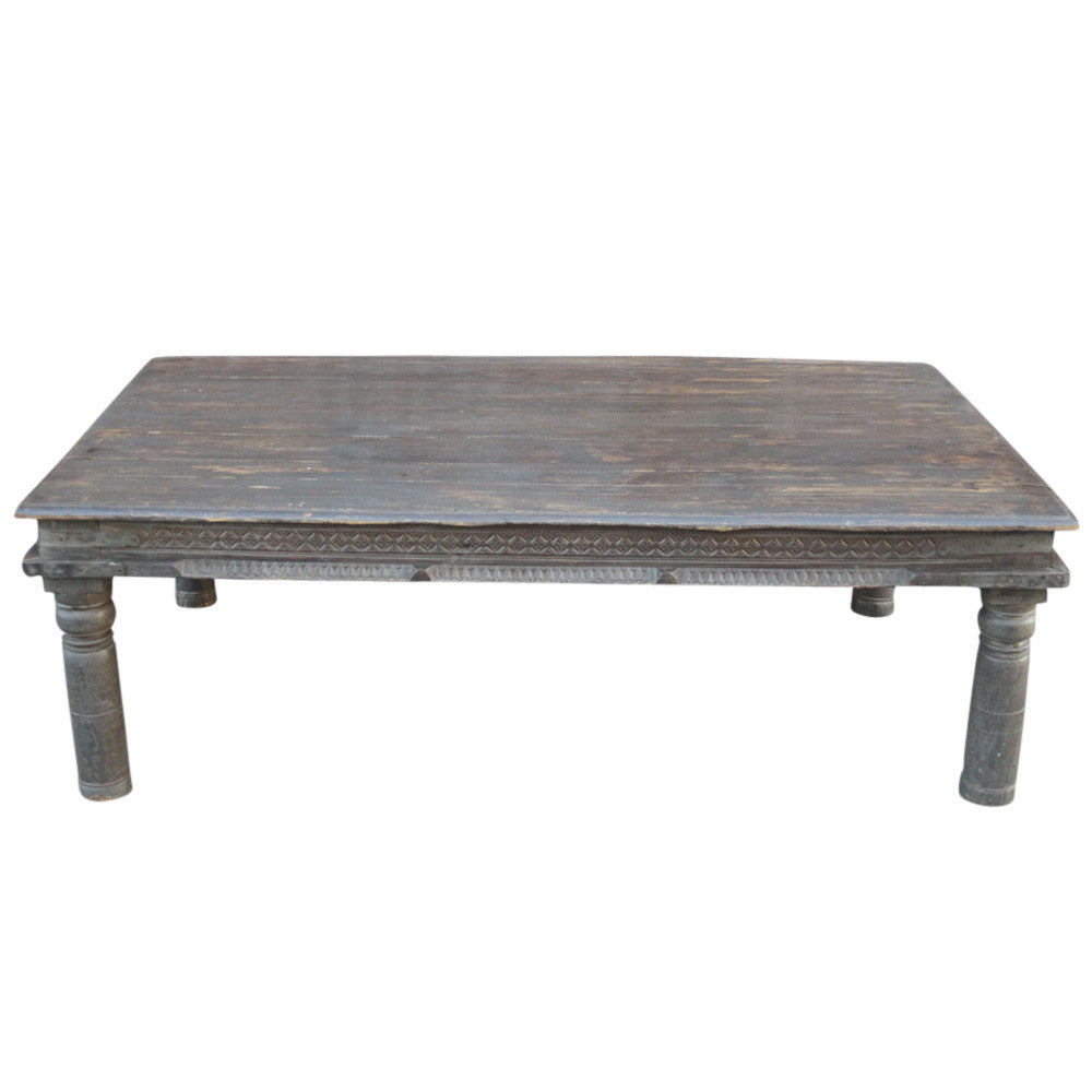 Tribal Carved Takhat Large Coffee Table
