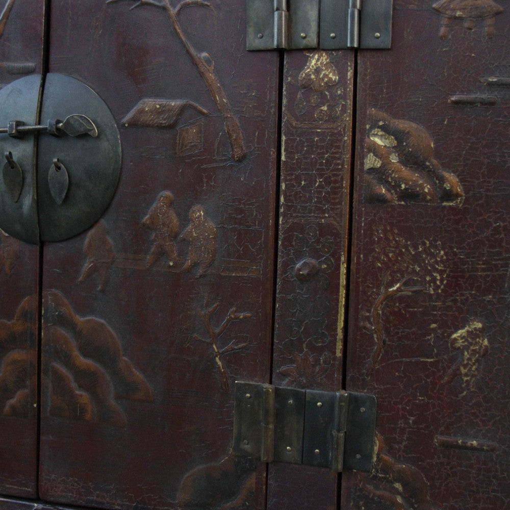 Antique Chinosierie Buffet Cabinet