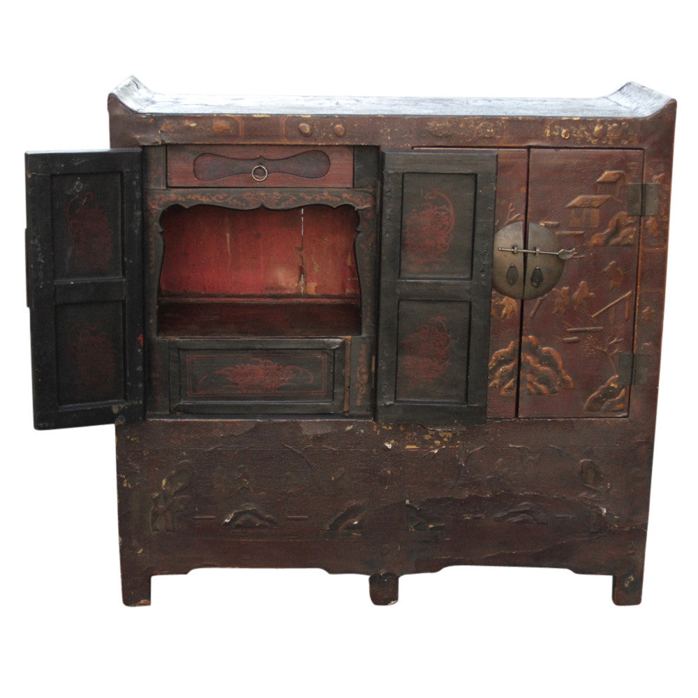 Antique Chinosierie Buffet Cabinet