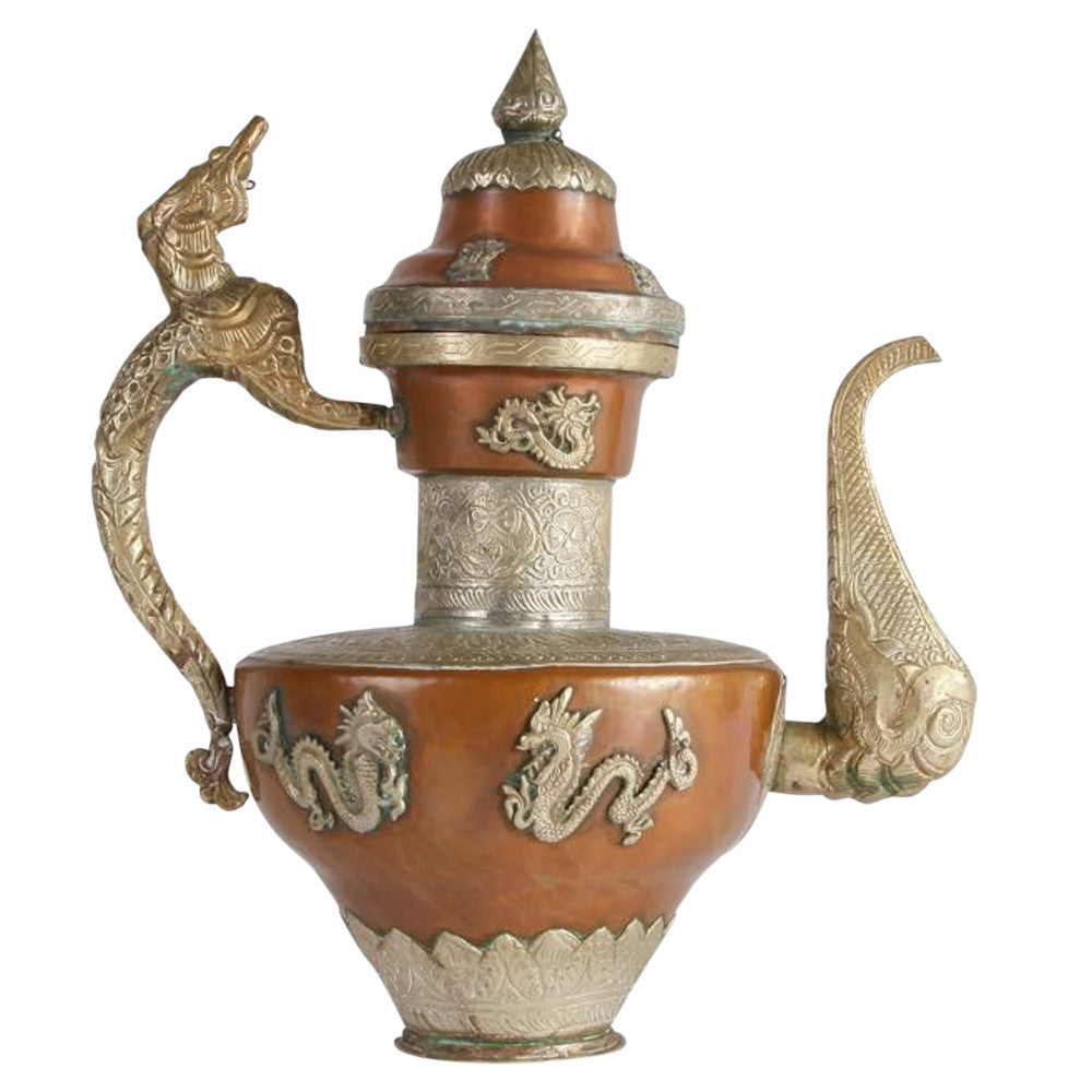 Vintage Silver And Copper Kettle