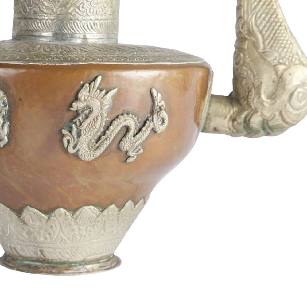 Vintage Silver And Copper Kettle