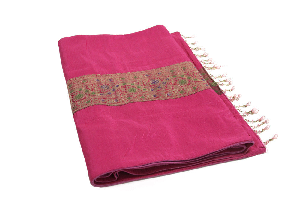 Fuschia Beaded Heritage Silk Runner