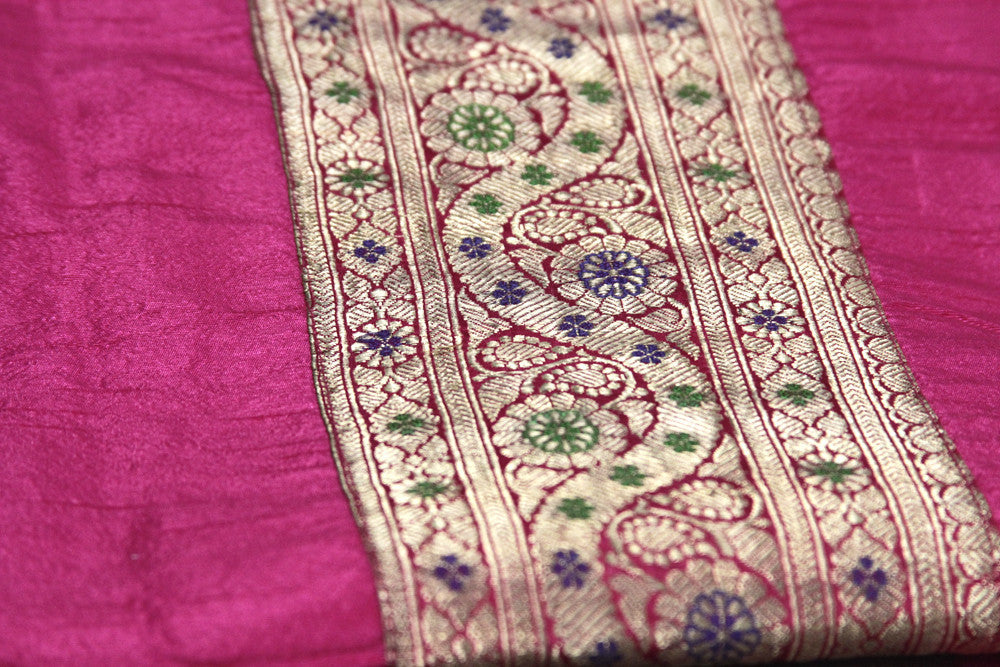 Fuschia Beaded Heritage Silk Runner