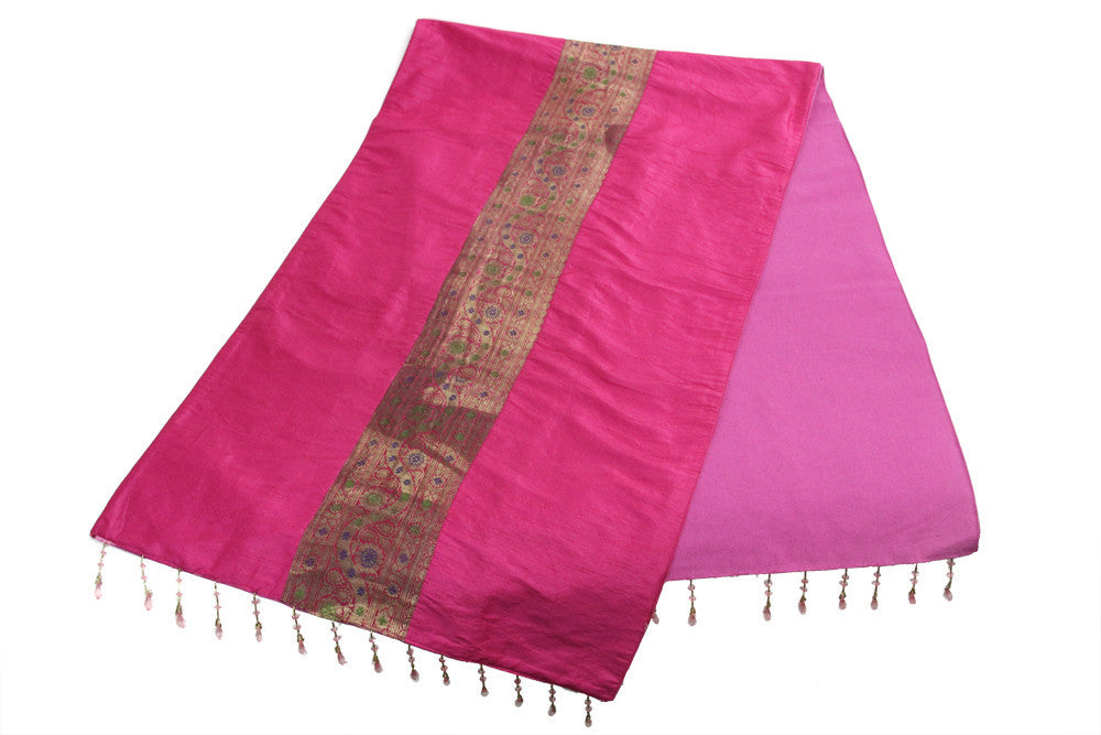 Fuschia Beaded Heritage Silk Runner