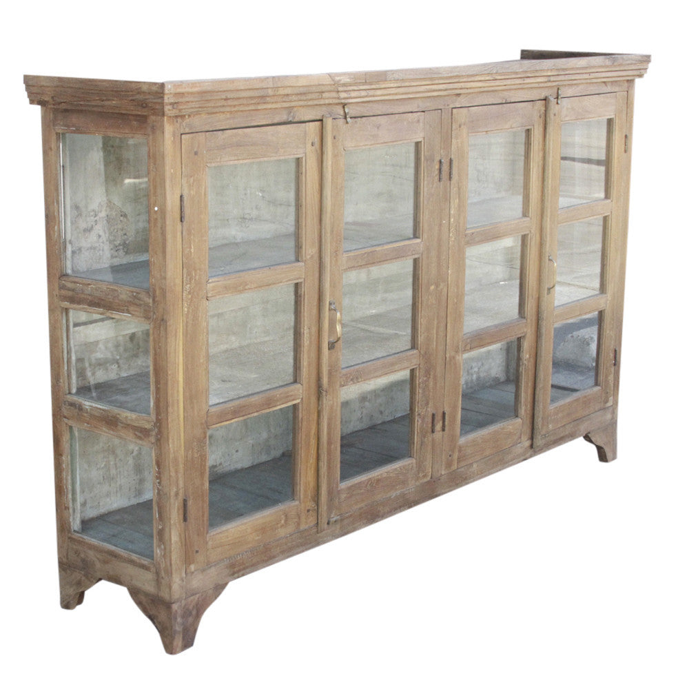 Teak Colonial Glass Sideboard
