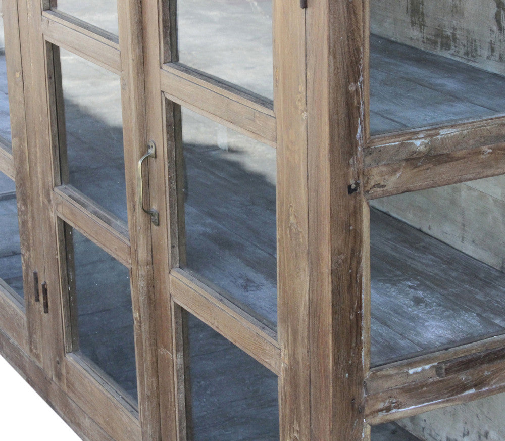 Teak Colonial Glass Sideboard