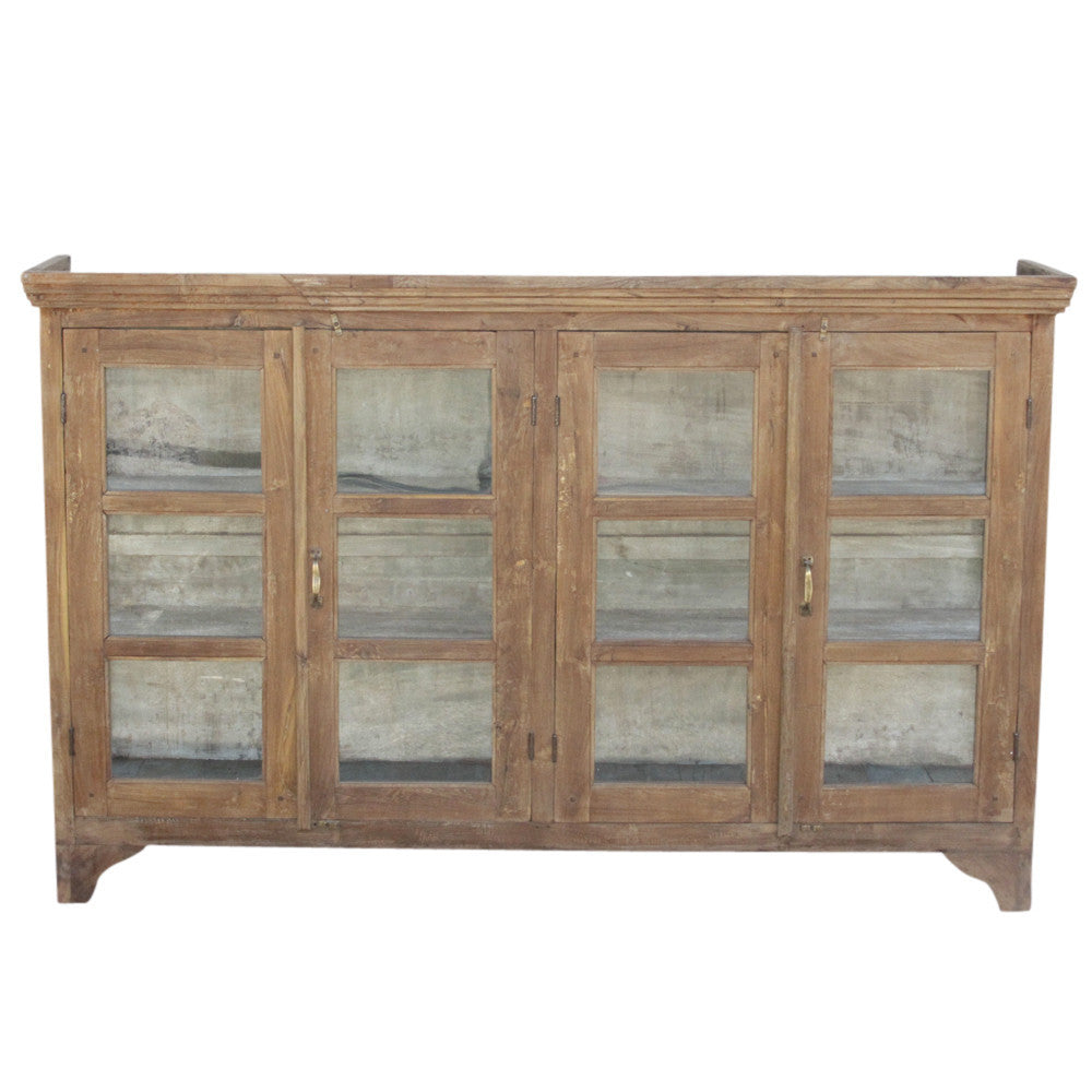 Teak Colonial Glass Sideboard
