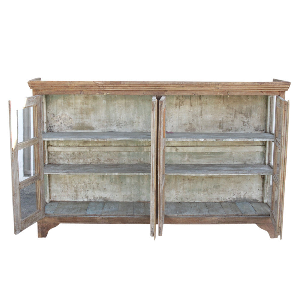 Teak Colonial Glass Sideboard