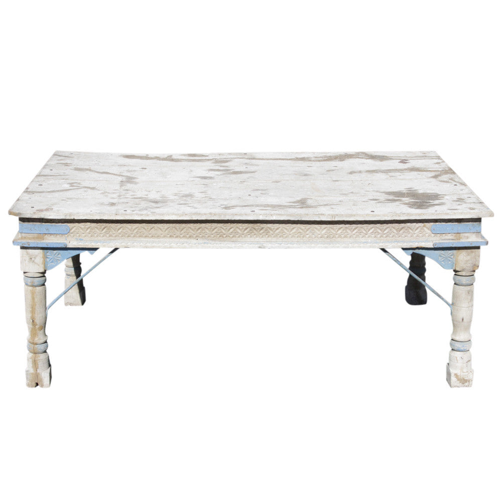 Bleached 19th Century Teak Takhat Table