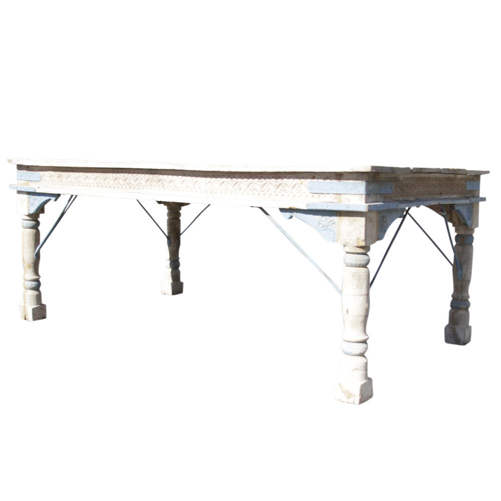 Bleached 19th Century Teak Takhat Table