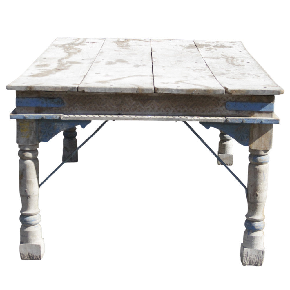 Bleached 19th Century Teak Takhat Table
