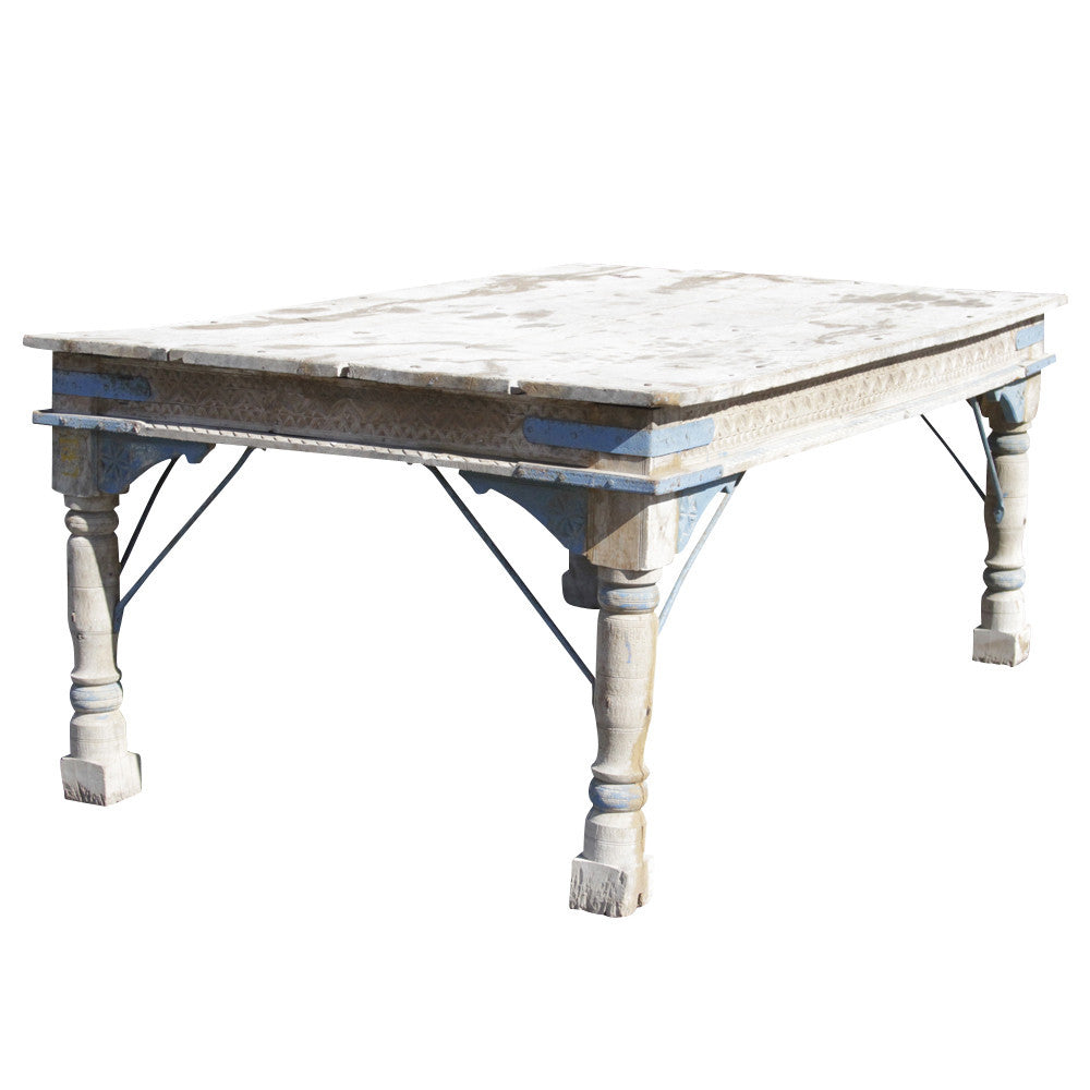 Bleached 19th Century Teak Takhat Table