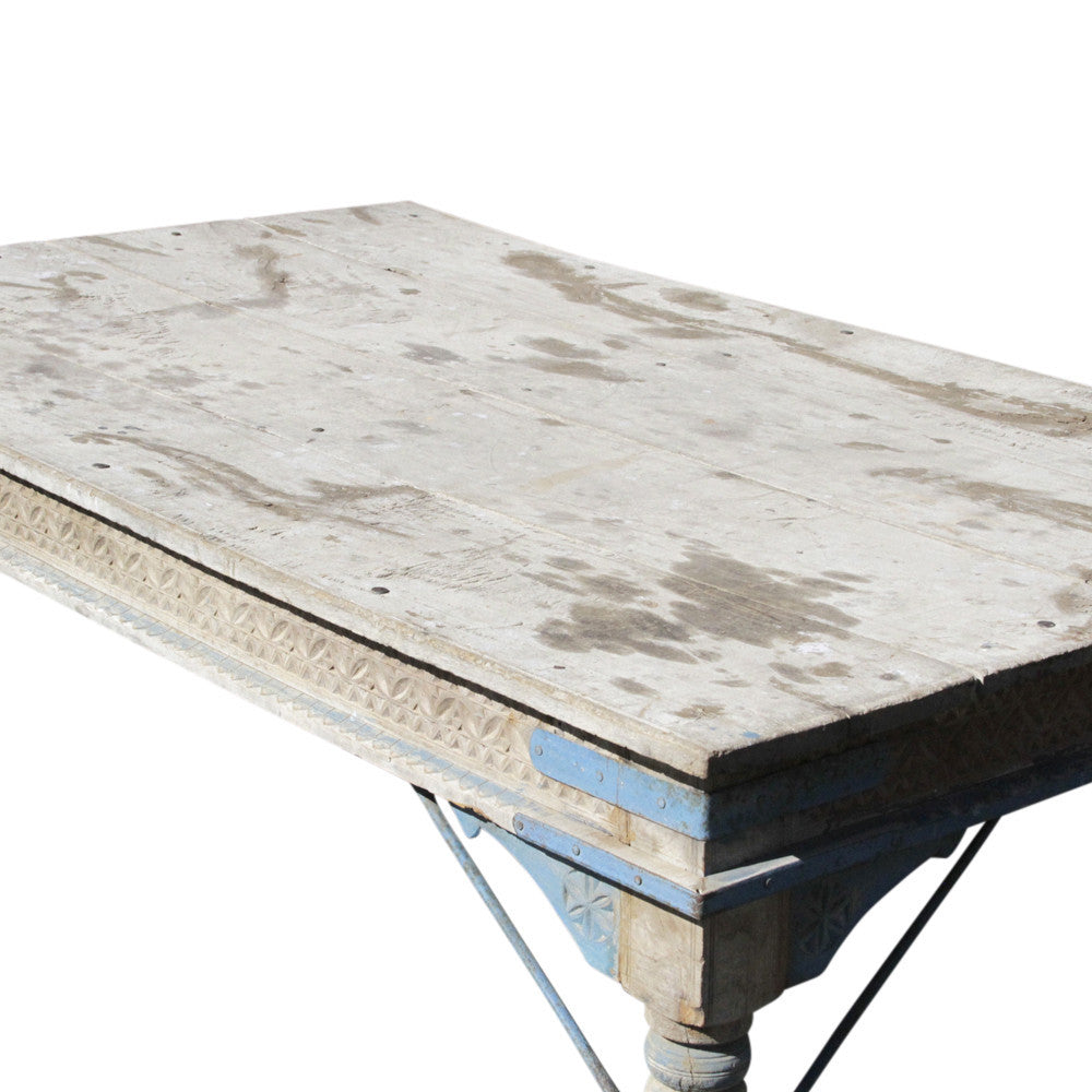 Bleached 19th Century Teak Takhat Table