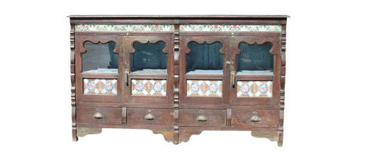 Intriguing British Colonial Tile Buffet