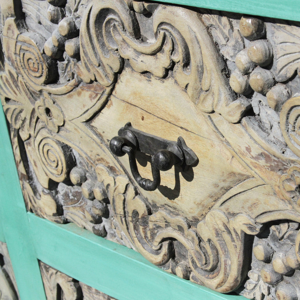 Aqua Carved Dresser