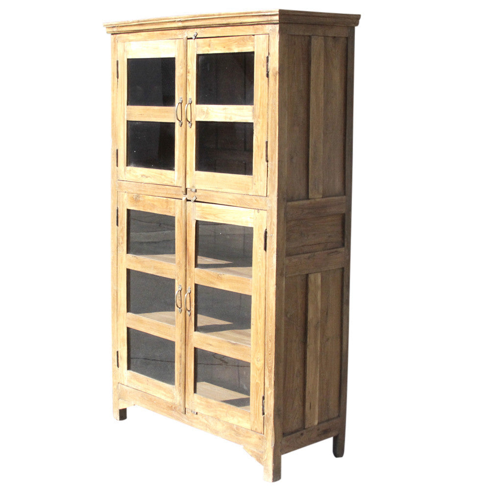 Teak Glass Colonial Bookcase