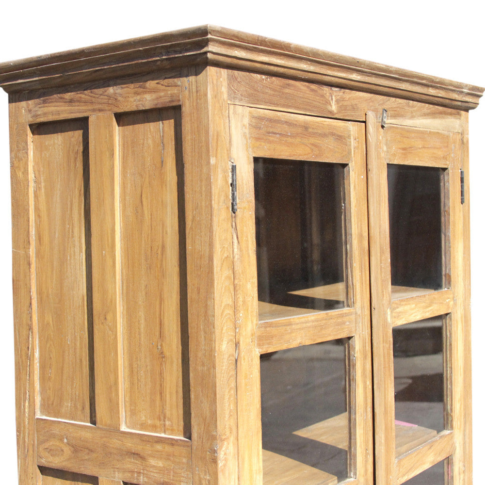 British Colonial Glass Door Bookcase