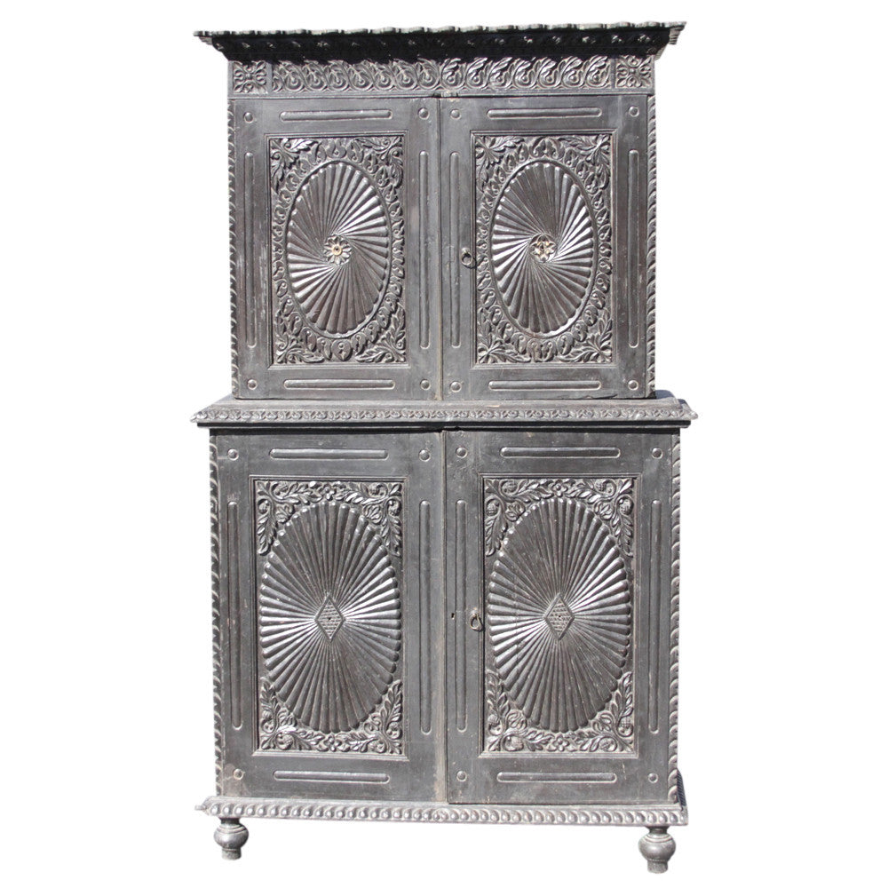 19th Century Indo Portuguese Carved Cabinet