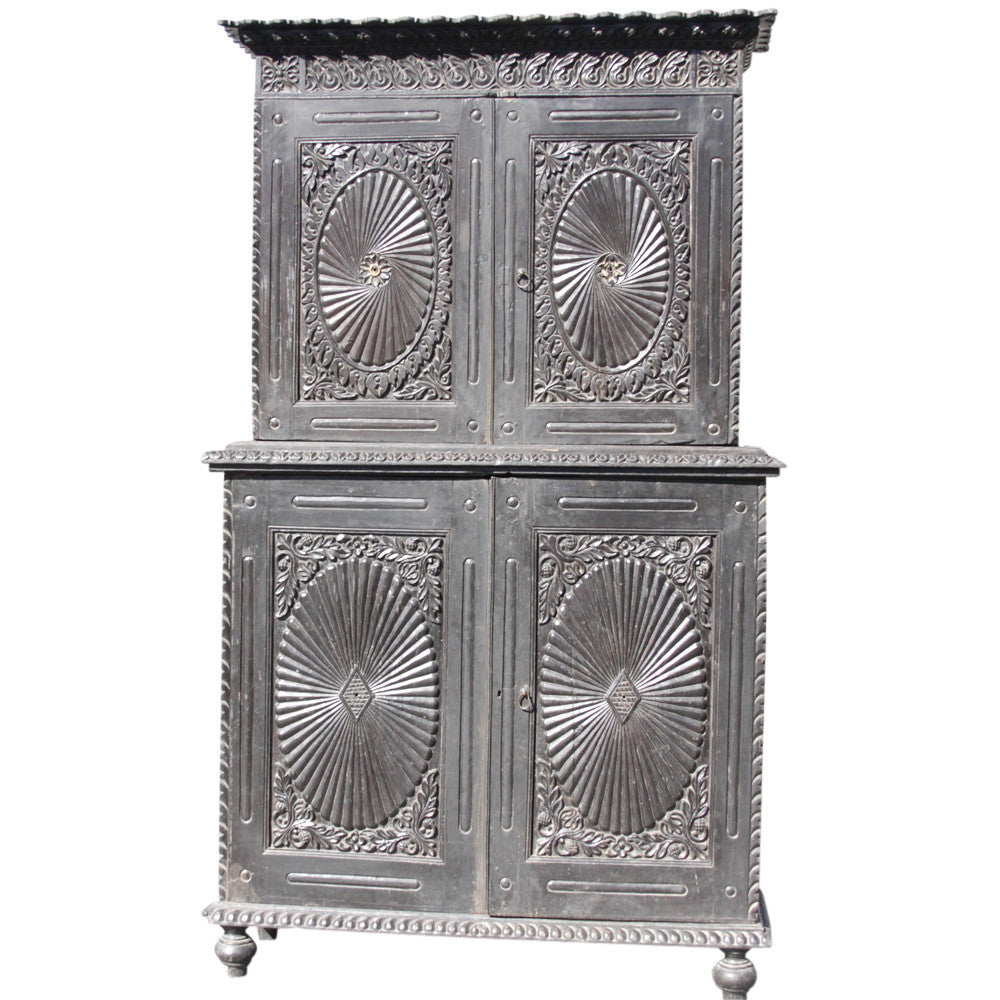 19th Century Indo Portuguese Carved Cabinet