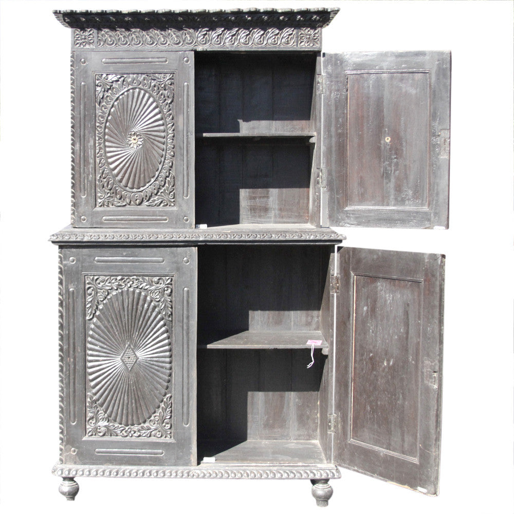 19th Century Indo Portuguese Carved Cabinet