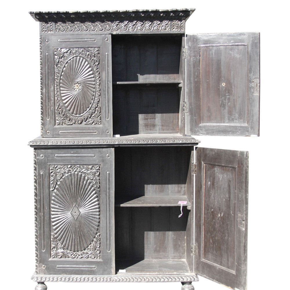 19th Century Indo Portuguese Carved Cabinet