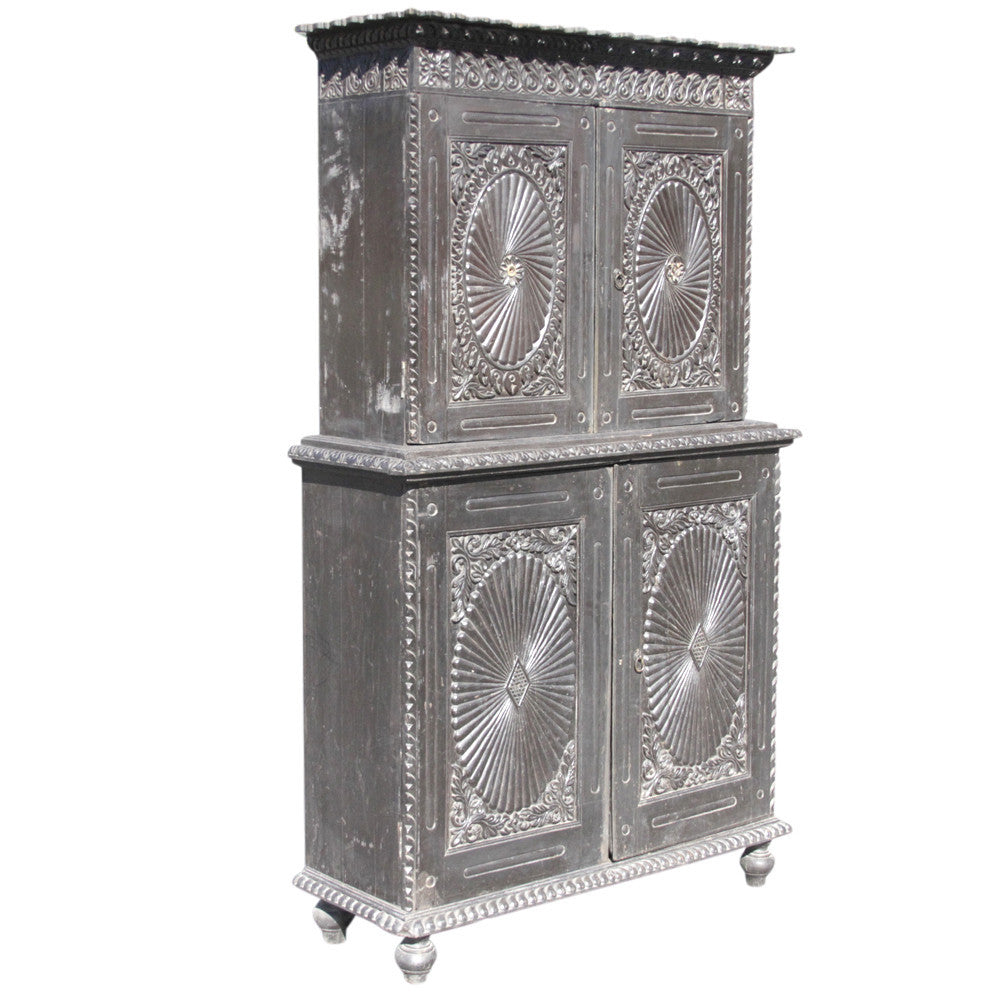 19th Century Indo Portuguese Carved Cabinet