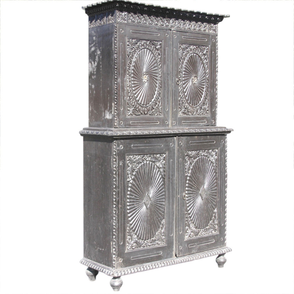 19th Century Indo Portuguese Carved Cabinet
