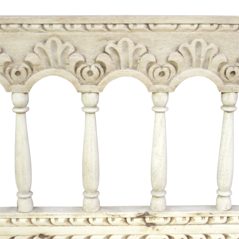 Peruvian Carved Florette Bench