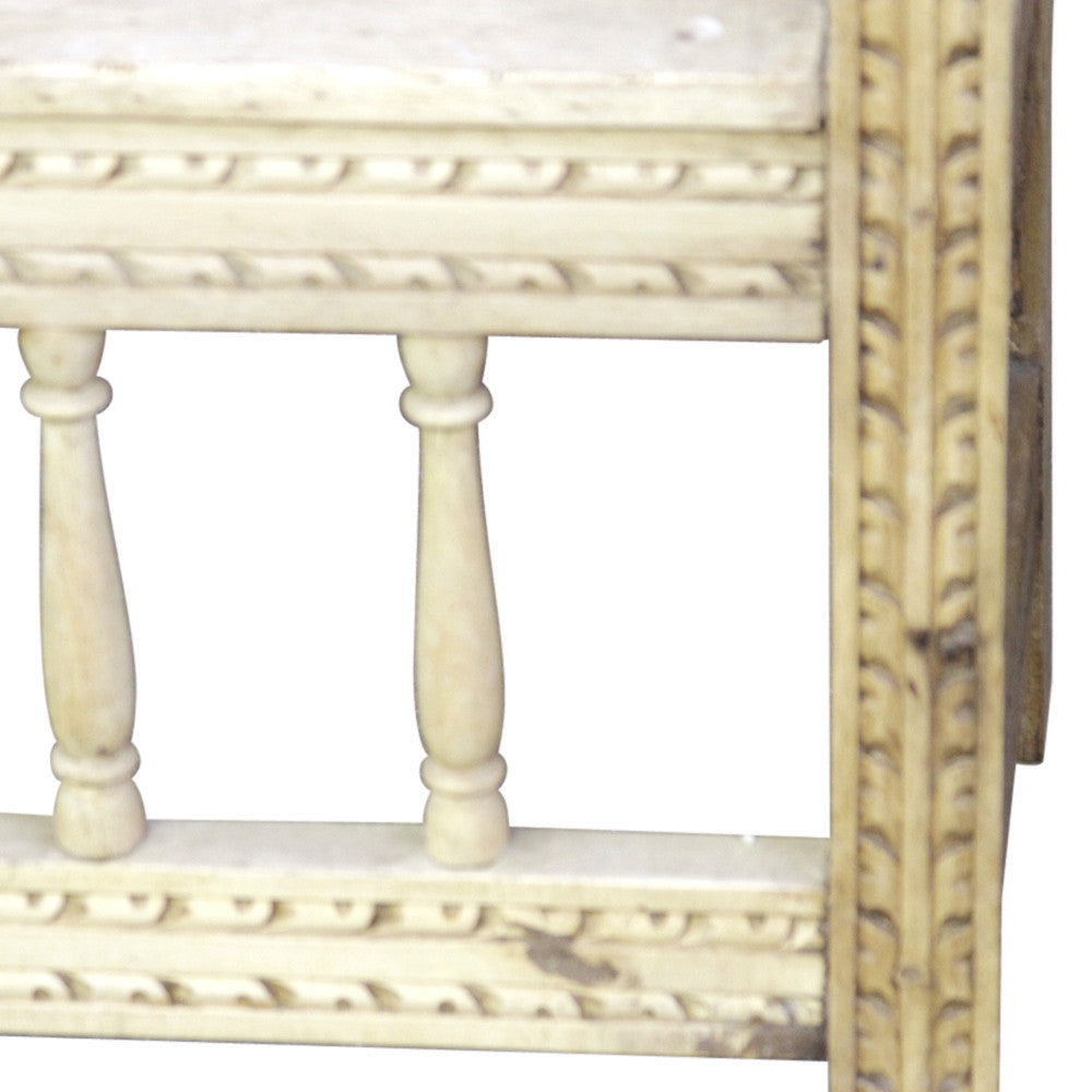 Peruvian Carved Florette Bench