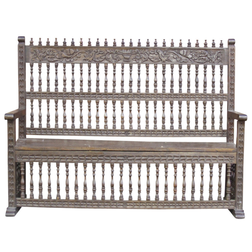 Beautifully Carved Capilla Bench