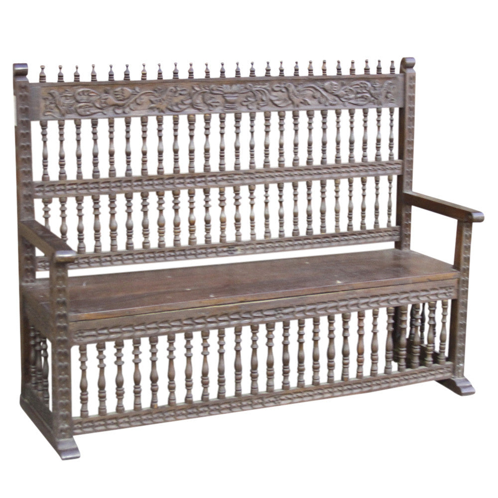 Beautifully Carved Capilla Bench