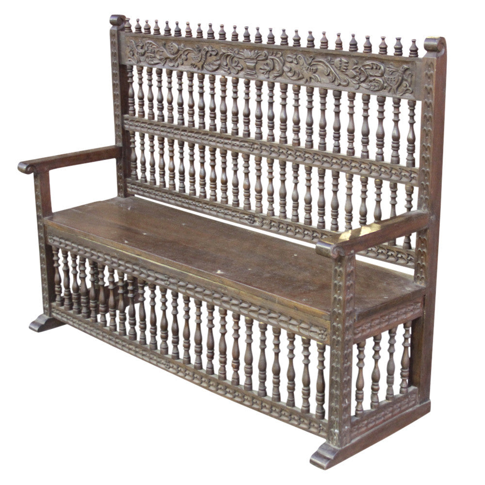 Beautifully Carved Capilla Bench