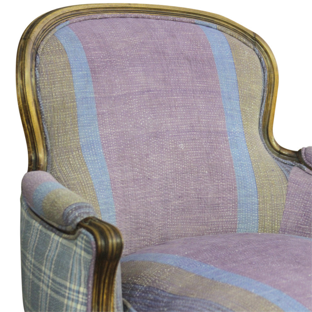 19th Century French Kantha Bergere Chair