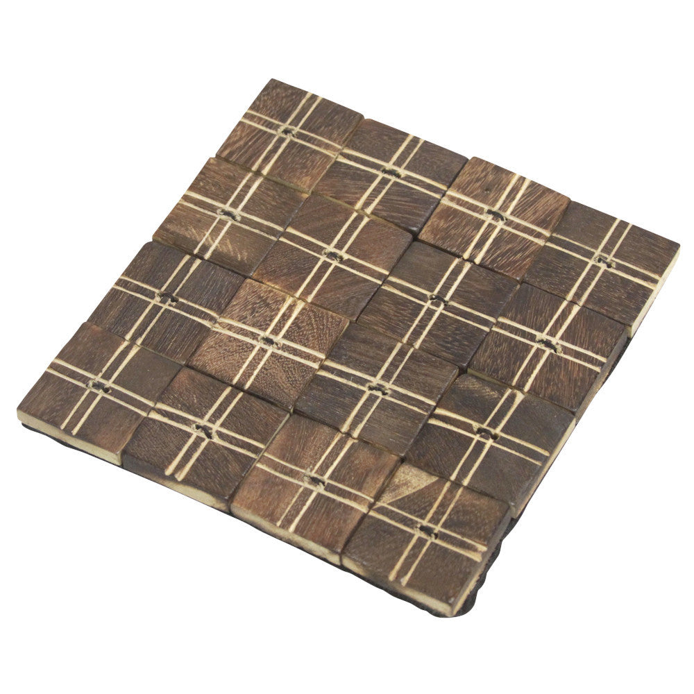 Striped Patterned Coconut Shell Coasters
