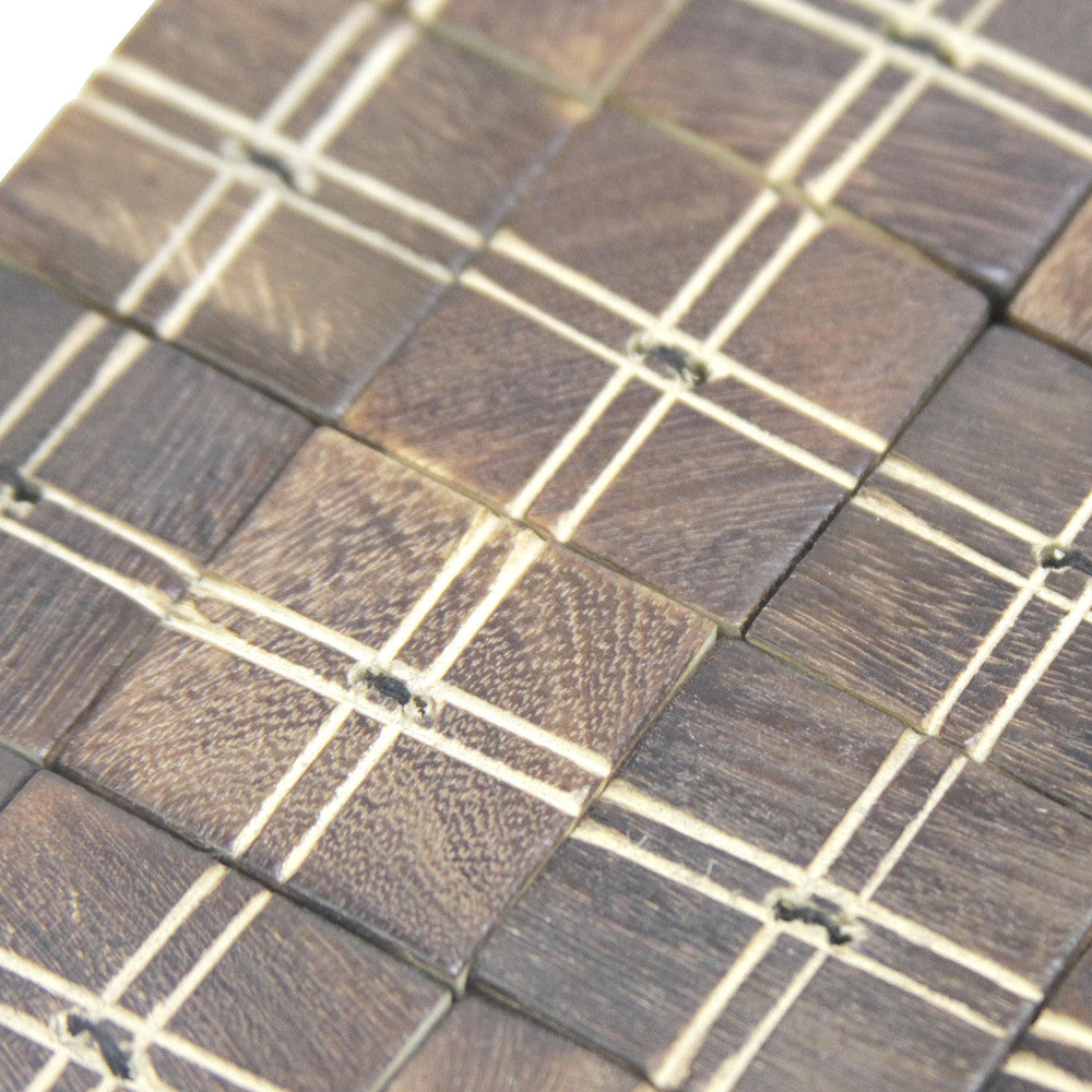 Striped Patterned Coconut Shell Coasters